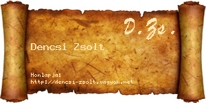 Dencsi Zsolt névjegykártya